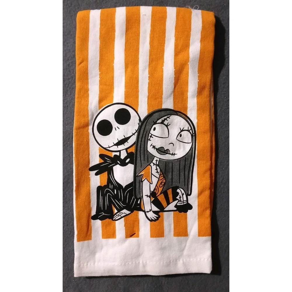 One Nightmare Before Christmas Jack & Sally Striped Kitchen Towel **NEW**